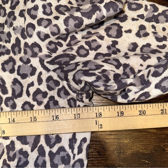 Rachel Zoe Womens Medium Linen Blend Leopard Animal Print Boho Open Front Blazer - Picture 7 of 9